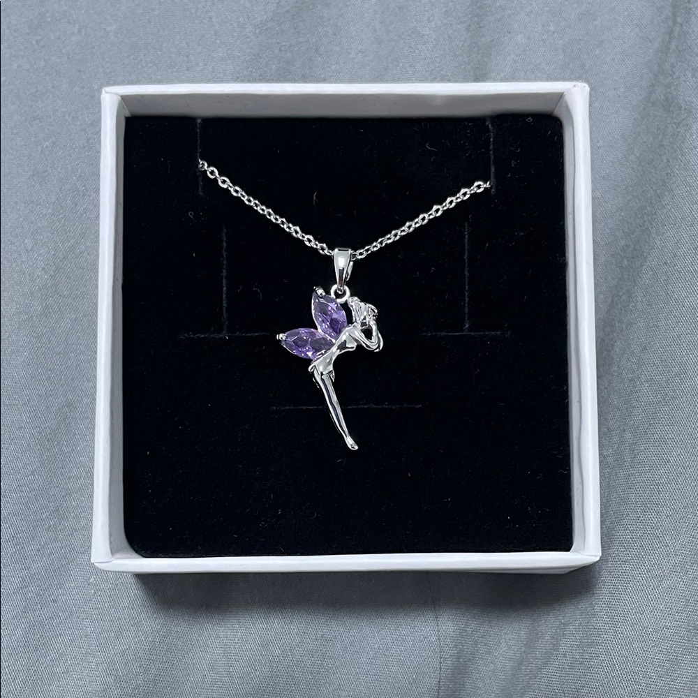 Elegant Silver Fairy Pendant Necklace